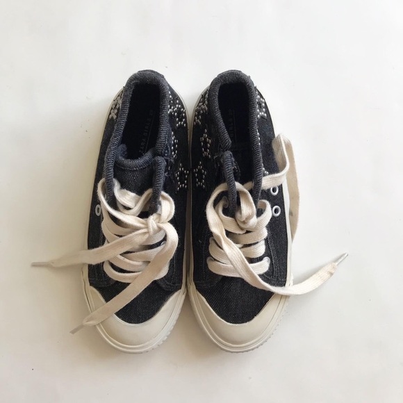 Zara black canvas star appliqué cap sneakers EUC size 29(11.5) - Picture 3 of 6